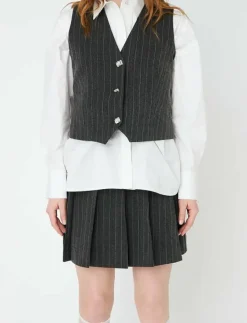 crās Lilimycras Waistcoat - Kavajer 9005 RHINESTONE GREY Hot