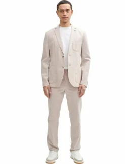 linen blazer - Enkelknäppta kavajer|Tom Tailor Outlet