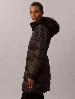 LONG DOWN JACKET WITH FUR - Dunkappor|Calvin Klein Sale
