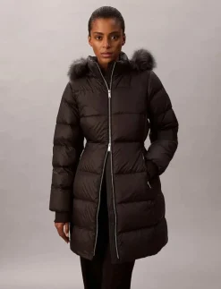 LONG DOWN JACKET WITH FUR - Dunkappor|Calvin Klein Sale