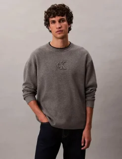 LS EMBOSSED LOGO CREWNK SWEATER - Rundhalsad|Calvin Klein Jeans Hot