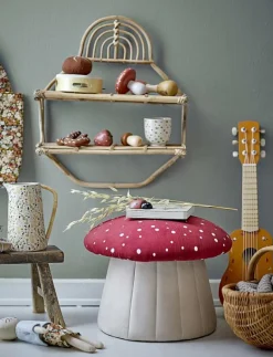 Bloomingville Lue Pouf, , Polyester - Inning RED New