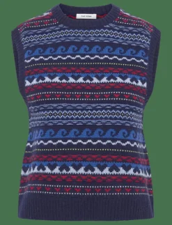 nué notes Malik Vest - Stickade västar 937 NAVY MULTI KNIT