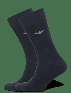 Emporio Armani MEN'S KNIT SHORT SOCKS - Vanliga strumpor 00135-MARINE Hot