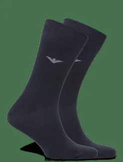 Emporio Armani MEN'S KNIT SHORT SOCKS - Vanliga strumpor 00135-MARINE Hot
