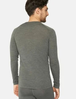 Danish Endurance Men's Merino Long Sleeved Shirt - Underställströja DARK GREY New