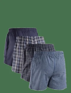 Danish Endurance Men's Organic Woven Boxers 4-pack - Kalsonger ASSORTED BLUE/GREY MIX Sale