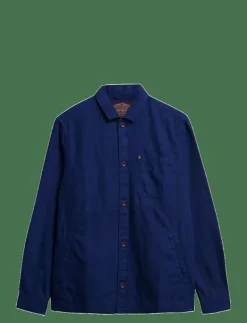 Superdry MERCHANT LINEN BLEND OVERSHIRT - Jackor & rockar SUPERMARINE NAVY Hot