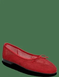 Mango Mesh ballerina flats with bow - Ballerinas RED Hot