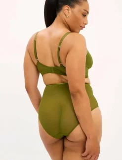 Understatement Underwear Mesh Highwaist Briefs - Trosor OLIVE Sale
