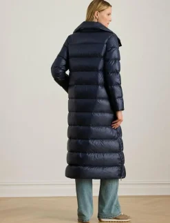 Lauren Ralph Lauren Metallic Funnelneck Down Maxicoat - Dunkappor DK NAVY New