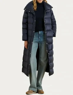 Lauren Ralph Lauren Metallic Funnelneck Down Maxicoat - Dunkappor DK NAVY New