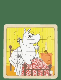 Moomin - Wooden Square Puzzle - Bedtime Jumping - Träpussel|Barbo Toys Clearance