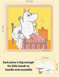 Moomin - Wooden Square Puzzle - Bedtime Jumping - Träpussel|Barbo Toys Clearance
