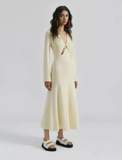 Malina Nadia ring front knitted midi dress - Midiklänningar VANILLA Best