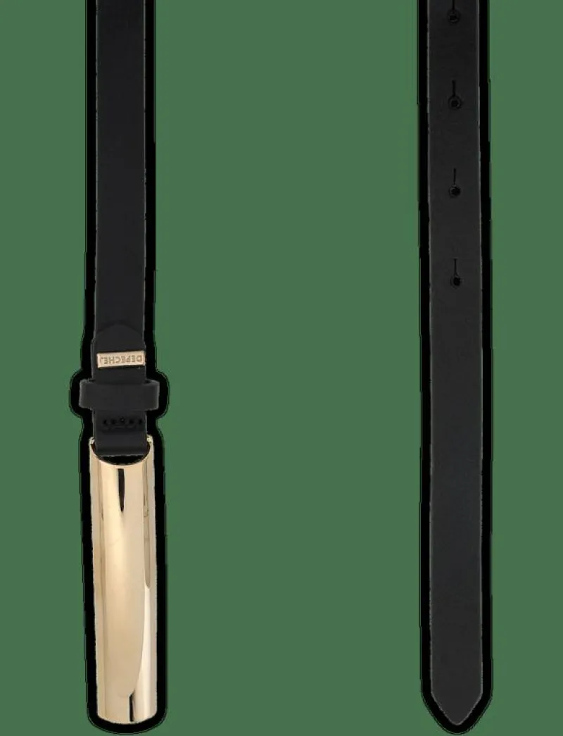 DEPECHE Narrow Belt - Skärp 190 BLACK / GOLD Sale
