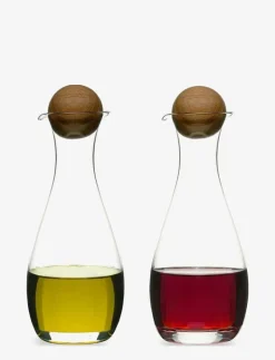 Nature Oil/vinegar bottles oak stoppers, 2-pack - Olja, vinäger & dressingflaskor|Sagaform Discount