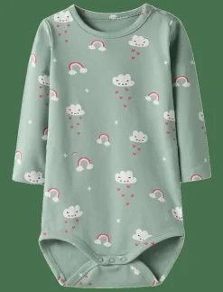 name it NBFVANDORA LS BODY BOX - Långärmad body JADEITE Online