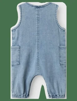 name it NBMFRED BAG R DNM OVERALL 2102-VE F - Kortärmad bodysuit LIGHT BLUE DENIM New