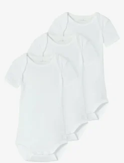 NBNBODY 3P SS SOLID WHITE 4 NOOS - Kortärmad body|name it