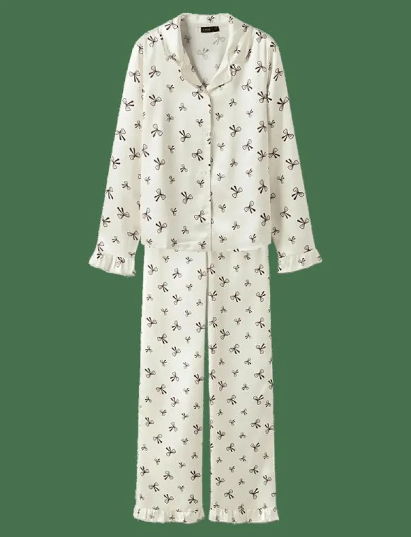 LMTD NLFBOW SATIN PYJAMAS - Set ANTIQUE WHITE Discount