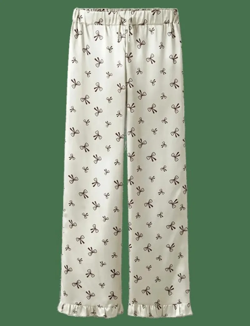 LMTD NLFBOW SATIN PYJAMAS - Set ANTIQUE WHITE Discount