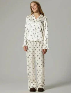 LMTD NLFBOW SATIN PYJAMAS - Set ANTIQUE WHITE Discount