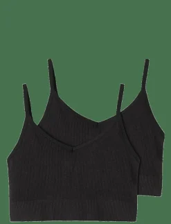 LMTD NLFKAILEY RIB BRALETTE 2PACK NOOS - Överdelar BLACK