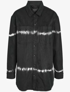 NOISY MAY NMALVA L/S TIE DIE DENIM SHACKET VI490BL - Jeansjackor BLACK New