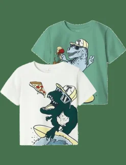 name it NMMDINO NREG SS TOP 2P - Kortärmade CLOUD DANCER New