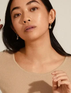 Pilgrim NOMAD coin huggie hoop earrings - Hoops GOLD PLATED