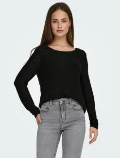 ONLY ONLGEENA XO L/S PULLOVER KNT NOOS - Tröjor BLACK Clearance