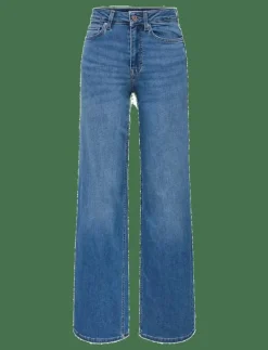 ONLY ONLMADISON BLUSH HW WIDE DNM DOT372 NOOS - Vida byxor MEDIUM BLUE DENIM