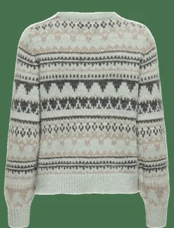 ONLY ONLMONTANA L/S LIFE O-NECK CC KNT - Stickat AQUA GRAY Sale