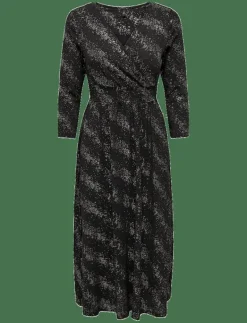 ONLY ONLNEW PELLA L/S FOIL WRAP DRESS JRS - Midiklänningar BLACK Online