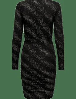 ONLY ONLNEW PELLA L/S WRAP FOIL DRESS JRS - Korta klänningar BLACK New
