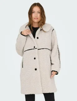 ONLY ONLRUBI SHEARLING COAT CS OTW - Kappor PUMICE STONE New