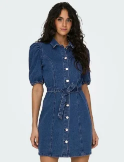 ONLY ONLVIBBE SS BELT DNM DRESS NOOS - Korta klänningar MEDIUM BLUE DENIM Sale