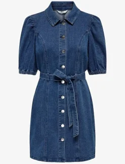 ONLY ONLVIBBE SS BELT DNM DRESS NOOS - Korta klänningar MEDIUM BLUE DENIM Sale