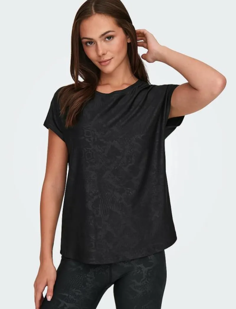 Only Play ONPAUB-SNAKE LIFE ON SS BAT LOOSE TEE - T-Shirts BLACK Discount