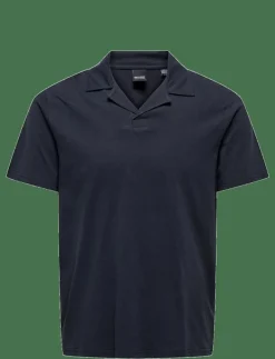 ONLY & SONS ONSABRAHAM REG SS RESORT POLO CS - Kortärmade pikéer DARK NAVY Clearance