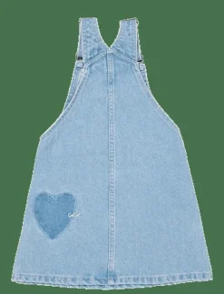 Copenhagen Colors ORGANIC DENIM SPENCER DRESS W HEART - Ärmlösa vardagsklänningar SUPER LT BLUE INDIGO WASHED