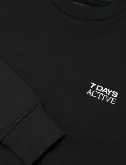 7 DAYS Active Organic Fitted Crewneck - Sweatshirts 001 BLACK Clearance