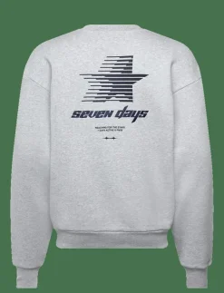 7 DAYS Active Organic Graphic Regular Crewneck - Sweatshirts 022 HEATHER GREY New