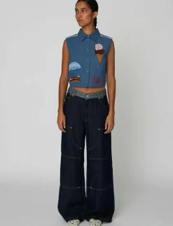 Out Of Office Embroidered Top - Jeansvästar|Stella Nova Hot