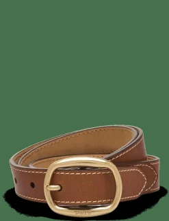 Oval-Buckle Skinny Leather Belt - Skärp|Polo Ralph Lauren Hot