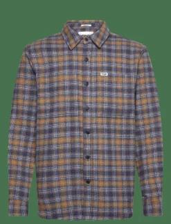 Wrangler OVERSHIRT - Rutiga skjortor NAVY TAN Clearance
