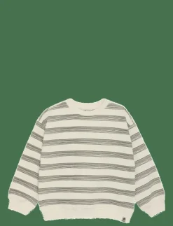 Daily 7 Oversized Sweater Stripe - Sweatshirts OFF WHITE