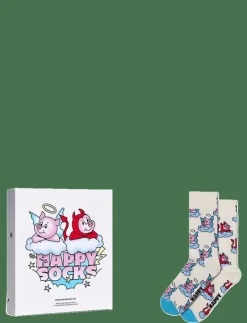 Happy Socks 2-Pack Good Bad Pig Socks Gift Set - Sockor WHITE