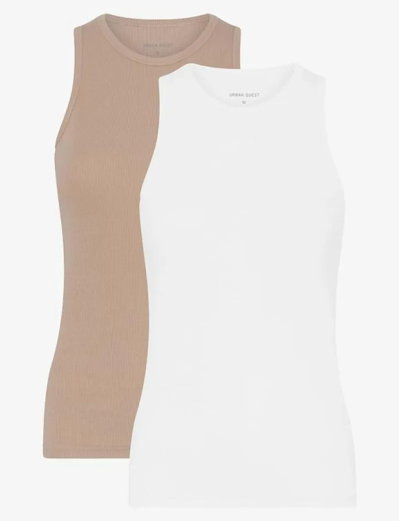 2-Pack Women Bamboo Tank Top Rib - T-shirts|URBAN QUEST Online